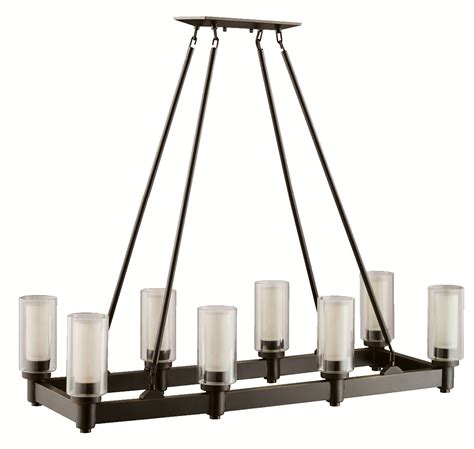 Amazing gallery of interior design and decorating ideas of brass rectangular chandelier in living rooms, dining rooms, bathrooms, kitchens, media rooms by elite interior designers. Kichler 2943OZ Circolo Rectangular Chandelier