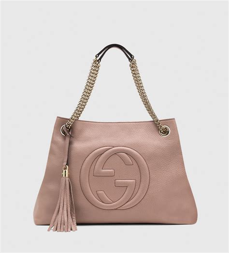 Lyst Gucci Soho Leather Shoulder Bag In Natural