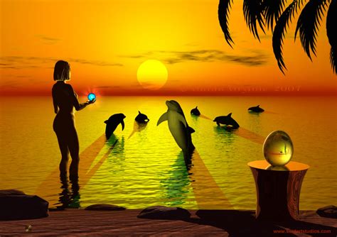 Dolphin Sunset 900 X 636pix Wallpaper Fantasy Art 3d