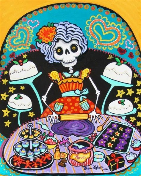 Dia De Los Muertos Mexican Folk Art Painting Mexican Folk Art Folk