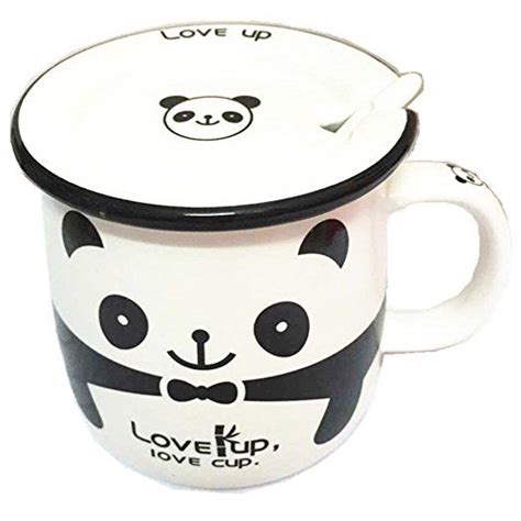 Moyishi Panda Office Mug Coffee Milk Ceramic Mug Cup Pen Case 300ml
