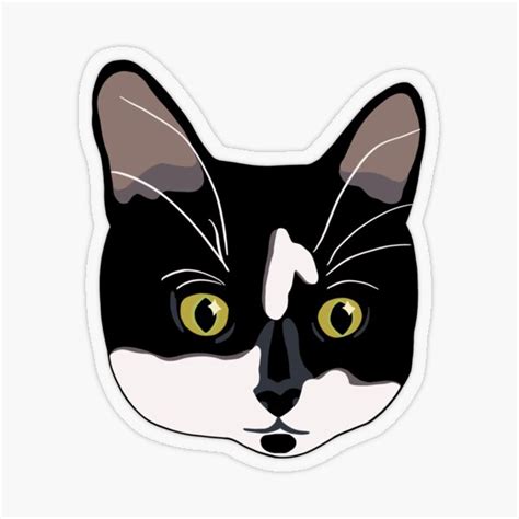 Black And White Cat Sticker By Annatruelove Redbubble