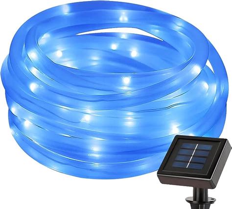 Le Solar Rope Lights 165ft Waterproof 50 Leds 12 V Blue