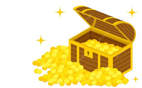 Premium Vector A Treasure Chest Full Of Gold Coins