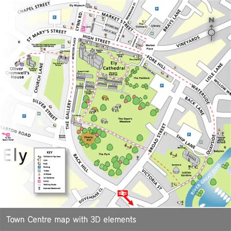 Town Centre Map With 3d Elements Lovell Johns
