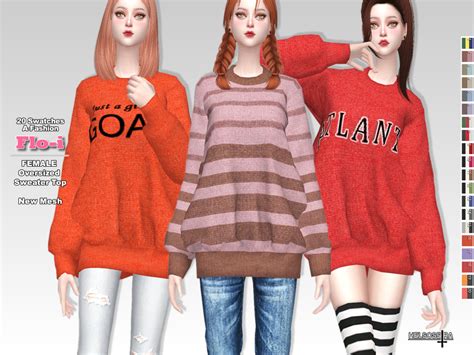 The Sims Resource Floi Oversized Sweater Top