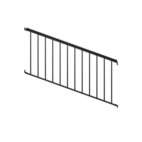 Preferred® aluminum square balusters are sold in packs of 10, and are offered in various heights, with various finishes. Pegatha 6 ft. Black Fine Textured Aluminum Stair Rail Kit (1-Qty)-H-60116001 - The Home Depot