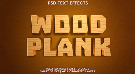 Premium Psd Wood Plank Editable Text Effect Modern