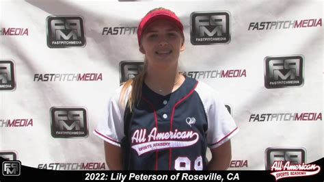2022 Lily Peterson Catcher And First Base Softball Skills Video Aasa