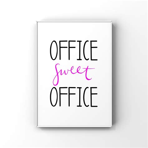 Office Sweet Office Inspirational Saying Digital Wall Art Etsy