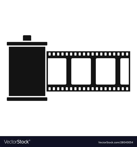 Film Roll Icon Simple Style Royalty Free Vector Image