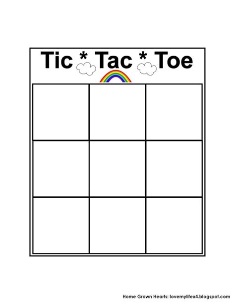 Tic Tac Toe Printable Sheets