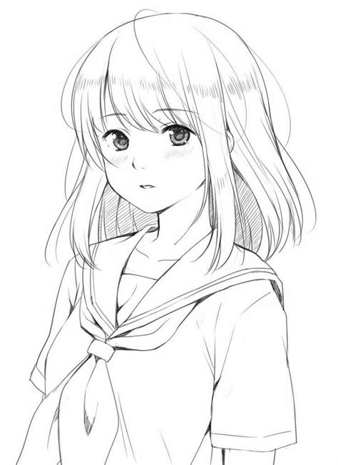 Mewarnai Gambar Anime Girl Cute Imagesee