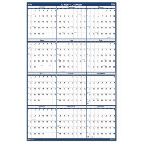 Recycled Poster Style Reversibleerasable Yearly Wall Calendar By House