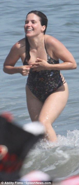 Sophia Bush Makes Waves As She Hits The Beach In Sexy Suit Daily Mail Online