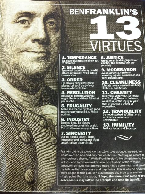 Extraordinarily Ordinary Blog Benjamin Franklins 13 Virtues