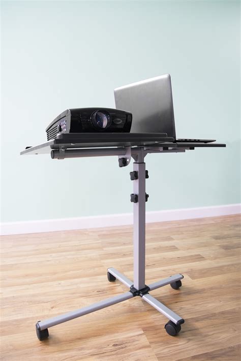 Projector And Laptop Adjustable Trolley Presentation Cart Mobile