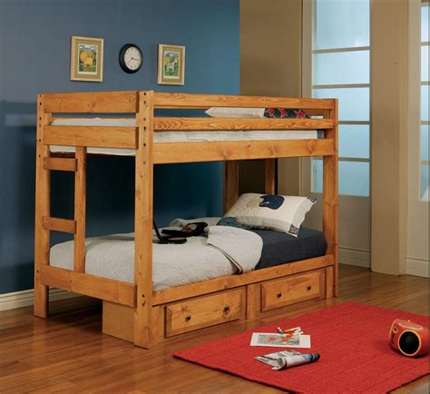 Wrangle Hill Amber Wash Twin Over Twin Bunk Bed From Coaster 460243