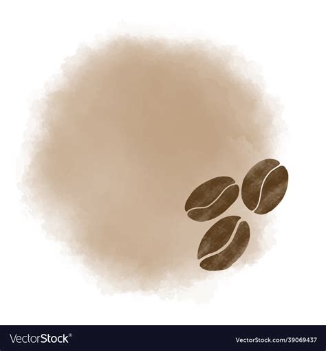 Abstract Coffee Beans And Brown Brush Stroke Frame