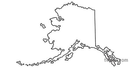 Alaska Outline Usa State Map Juneau Capital Ks1 Black And White