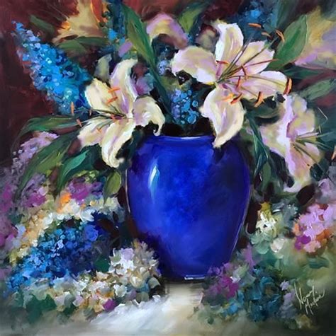 Daily Paintworks Slice Of Light Lilies Original Fine Art For Sale