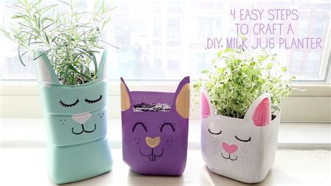 How To Make A Milk Jug Planter Craft For Kids Youtube