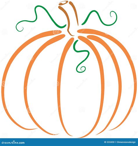 Pumpkin Lineart Stock Vector Illustration Of Pumpkin Green 333450