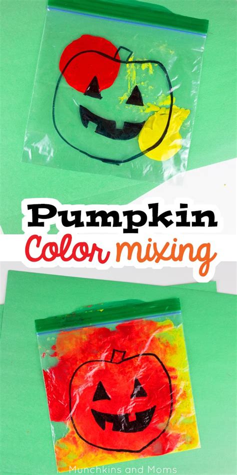 Pumpkin Color Mixing Activity Munchkins And Moms Halloween