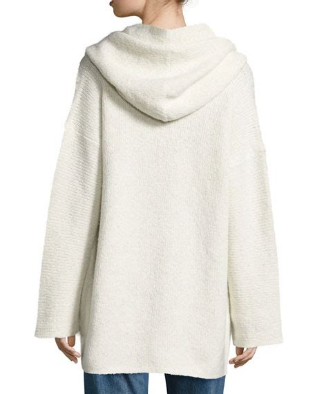 Vince Oversized Open Front Hooded Cardigan