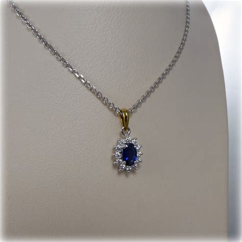 18ct Gold Sapphire And Diamond Pendant Mr Allan Jewellers