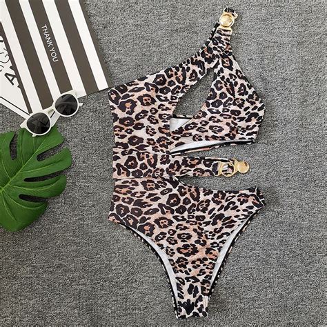 New Year Leopard Print Belt Buckle Sexy Swimsuit Bikini In 2022 One Piece Bikini Sexy