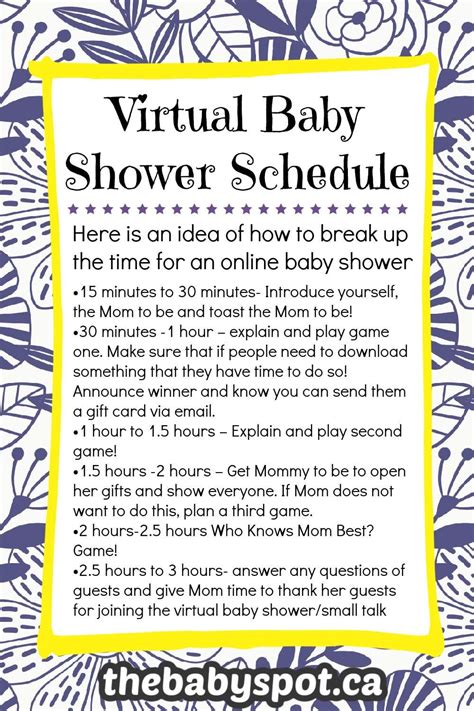 Baby Shower Agenda Template