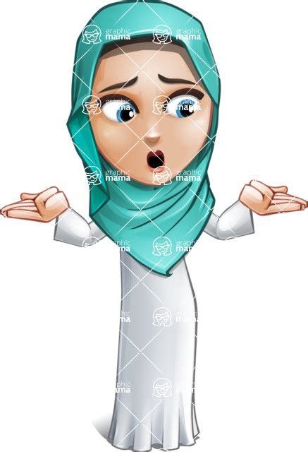 Cute Muslim Girl Cartoon Vector Character Aka Aida The Graceful Lost