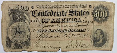1864 500 Confederate Bill