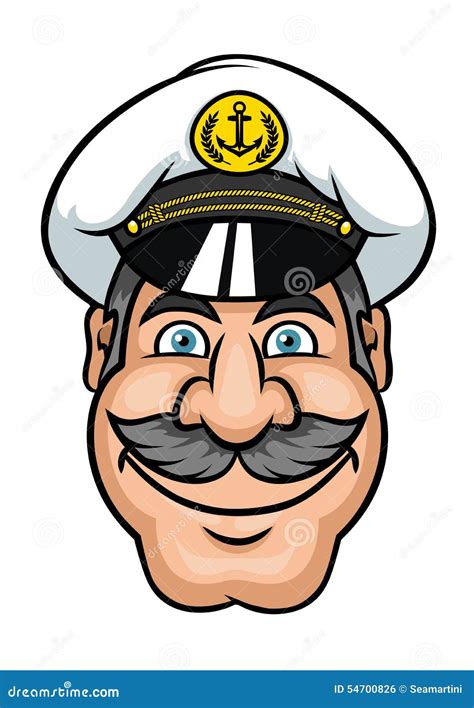 Moustached Sailor Or Ship Captain Stock Vector Illustration Of Marine