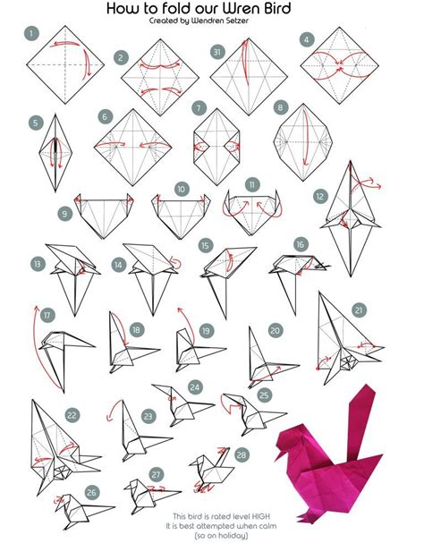 Wren Bird Origami The Wren Design Origami Instructions Dragon