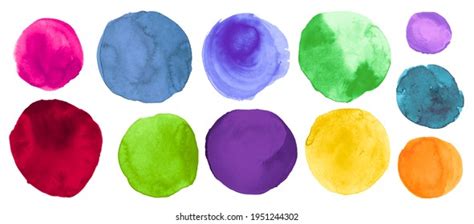 Vector Set Rainbow Watercolor Circles Stock Vector Royalty Free