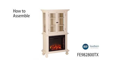 Fe9828 Townsend Electric Fireplace Curio Antique White Assembly