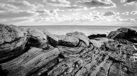 1146433 Landscape Monochrome Sea Rock Nature Shore Photography