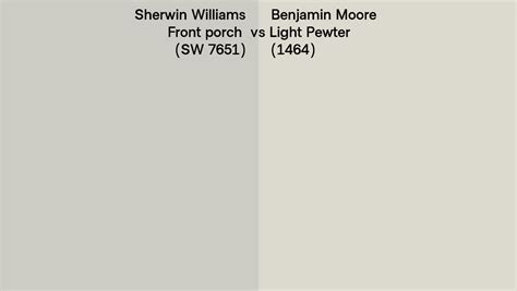 Sherwin Williams Front Porch SW 7651 Vs Benjamin Moore Light Pewter
