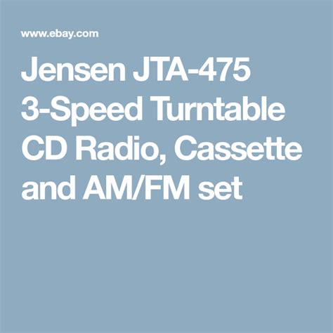 Pin On Jensen Jta 475 3 Speed Turntable Cd Radio Cassette And Amfm Set