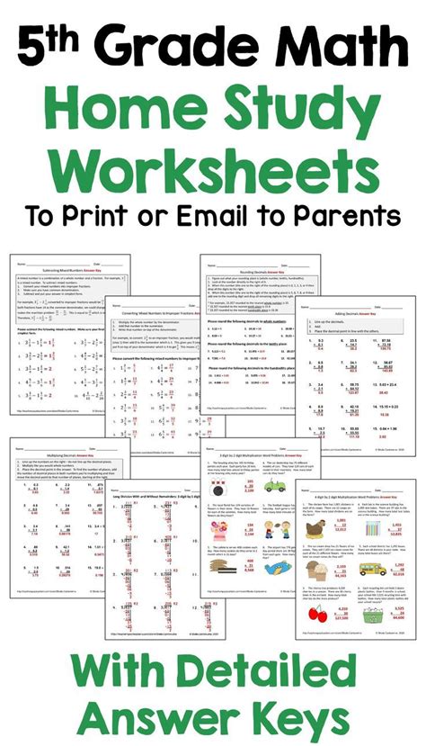 5th Grade Math Packet