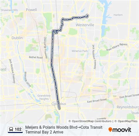 102 Route Schedules Stops And Maps Meijers And Polaris Woods Blvd‎→cota