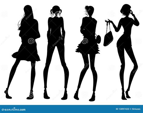 modern girl silhouette stock illustration illustration of adult 12897433