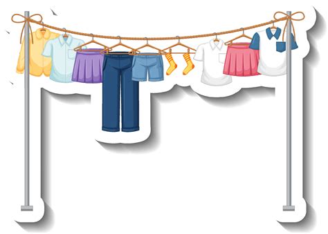 Clothes Hanging On Clothesline 4918410 Vector Art At Vecteezy