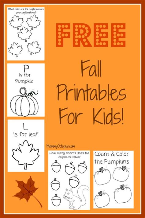 Free Fall Printables For Kids Toddler Learning Preschool Learning
