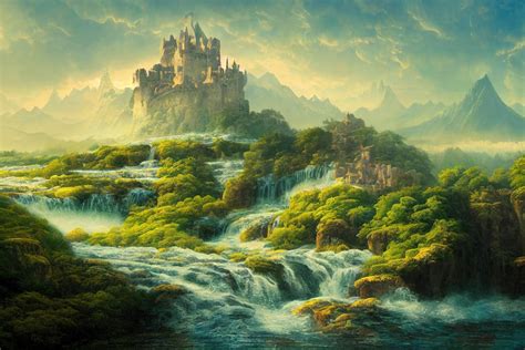 Premium Photo Splendid Castle In Digital Art 3d Illustration Of
