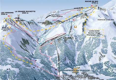 Plan Des Pistes De La Station De Ski De Champagny En Vanoise
