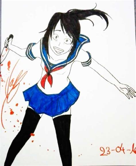 Daily Drawing Yandere Chan By Valentia Sparrow On Deviantart
