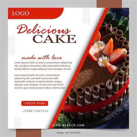 premium vector cake poster template simple design